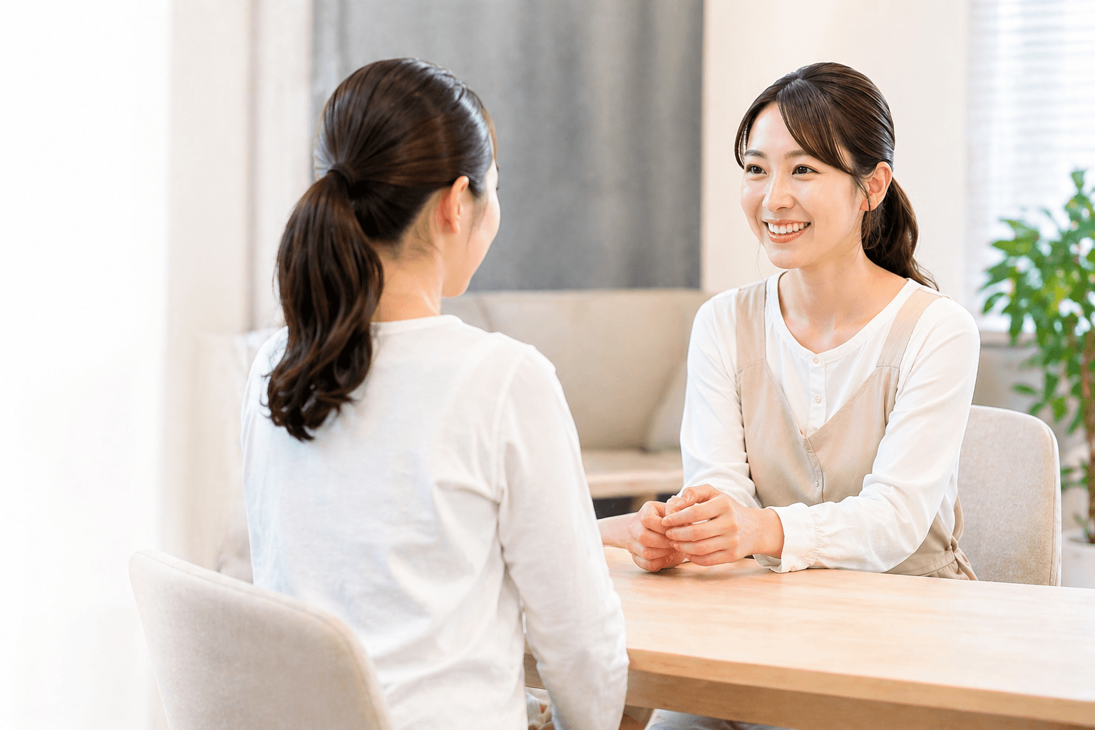 母親とスタッフの会話